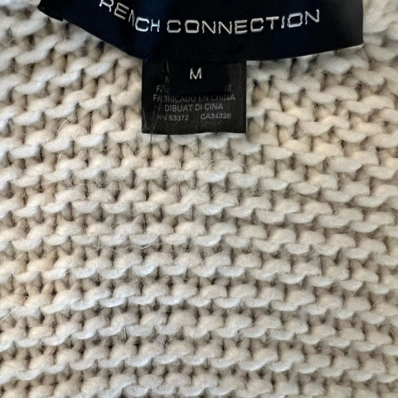 FRENCH CONNECTION WOMENS CREAM COLORED OPEN CARDIGAN DROP SHOULDER SIZE MEDIUM - Picture 6 of 10